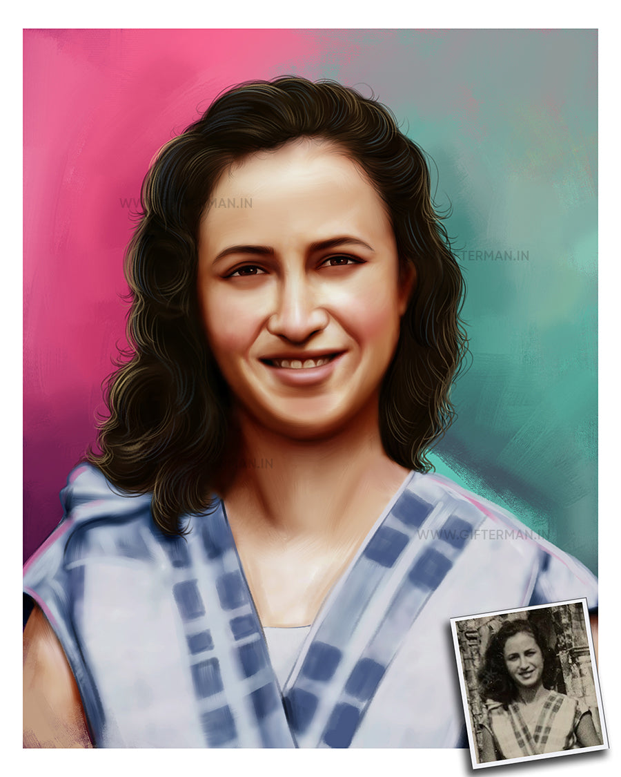 Old black and white photo to Digital Painting Customized for Family Portrait, photo restoration