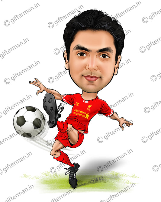 Footballer - Personalized Caricature Frame  Birthday Family Gift