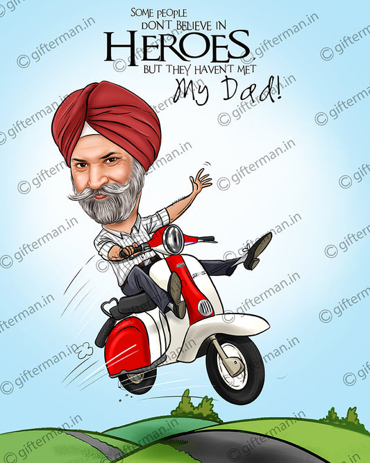 Fathers Day - Personalized Caricature Frame Gift