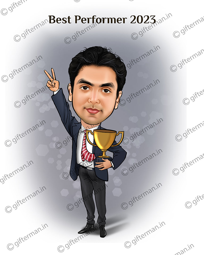 Best Performer - Personalized Caricature Frame for Corporate Gifting