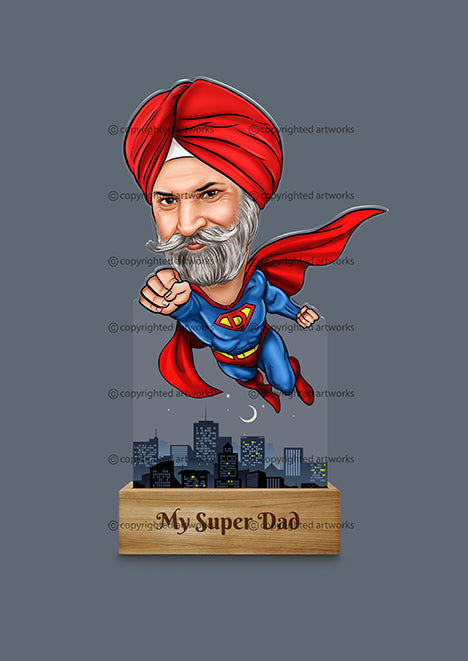 Super Dad Caricature Desktop Standee Me-mento