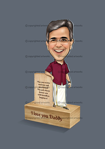 Love You Dad Caricature Desktop Standee Me-mento