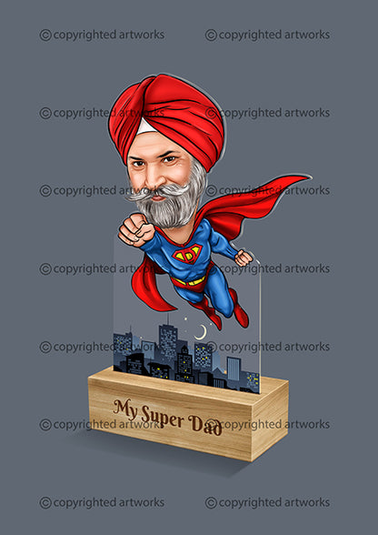 Super Dad Caricature Desktop Standee Me-mento