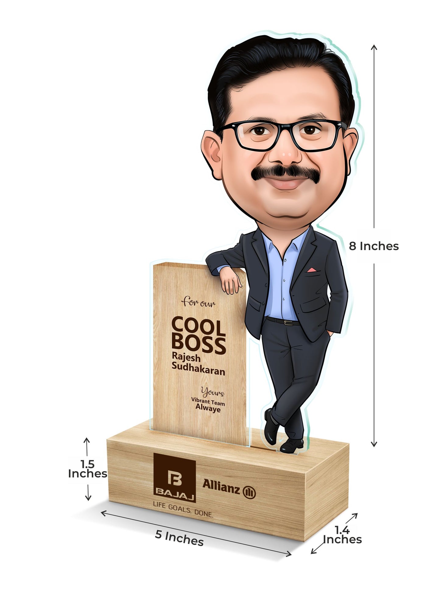 Cool Boss Corporate Caricature Desktop Standee Me-mento